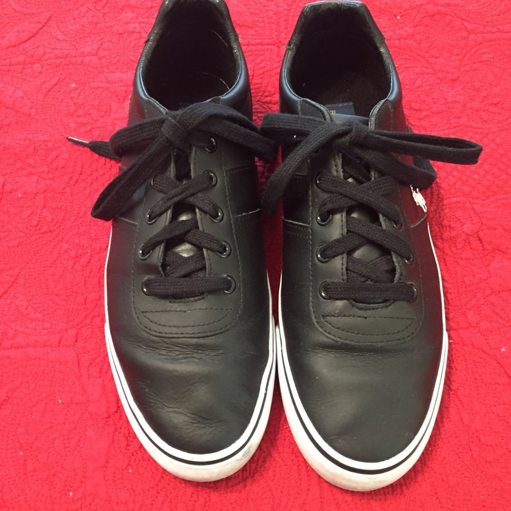 Polo Leather Black Shoes. size 9 1/2